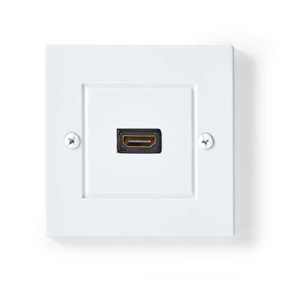 HDMI Wandcontactdoos | 1x HDMI Female | 4K@60Hz | HDMI Female | Zwart | 18 Gbps | Verguld | 85 mm | 8 mm | 85 mm | Envelop