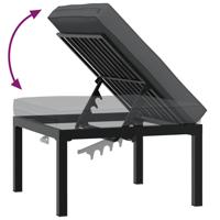 4-delige Loungeset met kussens aluminium zwart - thumbnail