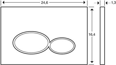 Saqu Flat Round bedieningspaneel mat zwart voor Geberit Sigma reservoir 12cm (UP320)