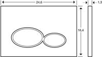 Saqu Flat Round bedieningspaneel mat zwart voor Geberit Sigma reservoir 12cm (UP320) - thumbnail