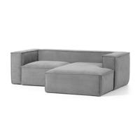 Kave Home Loungebank 'Blok' Rib, Rechts 240cm, kleur Donkergrijs - thumbnail