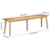 Bankje 160x40x45 cm massief mangohout - thumbnail