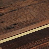 Salontafel roestvrij staal en massief hout goudkleurig - thumbnail