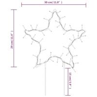 Kerstverlichting ster 3 st met grondpinnen 50 LED's 29 cm - thumbnail