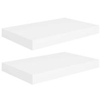 VidaXL Wandschappen zwevend 2 st 40x23,5x3,8 cm mdf wit - thumbnail