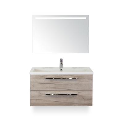 Seville Badmeubelset 100 cm - Craft Oak - Wastafel Djazz 1 kraangat - met Sence Spiegel