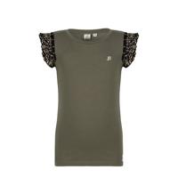 Indian Blue Jeans Meisjes top contrast - Olijf groen - thumbnail