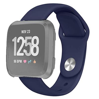Fitbit Versa 1 / 2 & Lite siliconen bandje - Maat: Small - Donkerblauw Fitbit Versa 1 / 2 & Lite siliconen bandje - Maat: Small - Donkerblauw