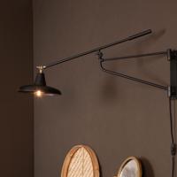 Dutchbone Wandlamp 'Hector' 30cm, kleur Zwart - thumbnail