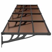 VidaXL Deurluifel 396x90 cm polycarbonaat zwart - thumbnail