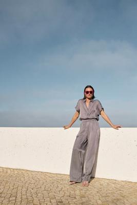 By-Bar Blouse barley silky stripe | jet black