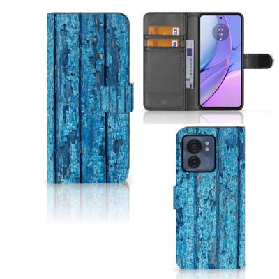 Motorola Edge 40 | Book Style Case | Wood Blue