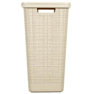 Curver Jute Wasmand met deksel 58L - 2 stuks - Gebroken Wit