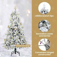 VidaXL Kunstmatige inklapbare kerstboom wit 150 cm pe en pvc - thumbnail