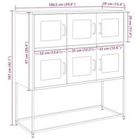 Dressoir 100,5x39x107 cm koudgewalst staal mosterdgeel - thumbnail
