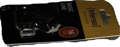 USB stick INTENSO 3503470 16 GB Sleutelhanger Zwart Zwart/Zilverkleurig DDR3 SDRAM