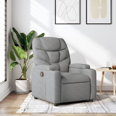 Relaxfauteuil lichtgrijze stof