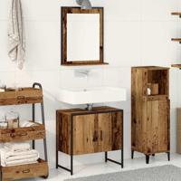 Badkamermeubelset Wandgemonteerd 2 pcs Bruin Bewerkt hout - thumbnail