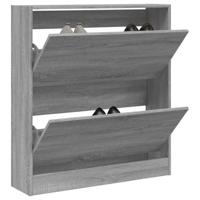 VidaXL Schoenenkast 80x21x87,5 cm bewerkt hout grijs sonoma eikenkleur - thumbnail