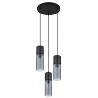 Globo Strakke hanglampAnnika 3-lichts zwart rond - 21000-3HB - thumbnail