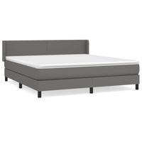 Boxspring met matras kunstleer grijs 160x200 cm - thumbnail
