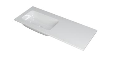 INK Wastafel Faktor polystone links zonder kraangat 120 cm x 45 cm x 1,5 cm Glans wit 3407024