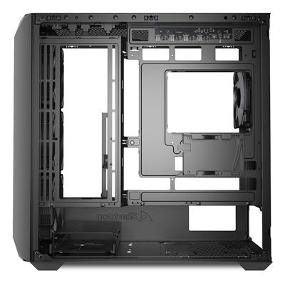 Sharkoon mk3 rgb mini tower behuizing (zwart | 2x usb-a | 1x usb-c | rgb | tempered glass)