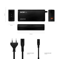 Laptop oplader Aisens ASLC-90WAUTO-BK Universeel - thumbnail