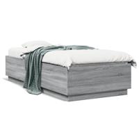 Bedframe met LED-verlichting grijs sonoma eiken 120x190 cm - thumbnail
