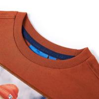 Kindershirt met lange mouwen berenprint 104 oranjebruin - thumbnail