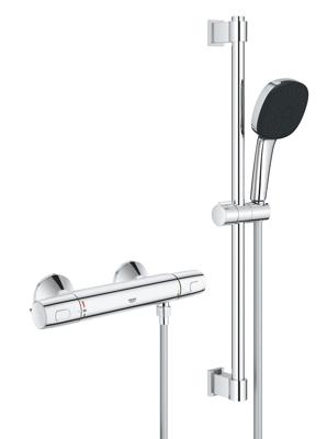Grohe QuickFix Precision Trend thermostatische doucheset 15cm met 3 straalsoorten chroom