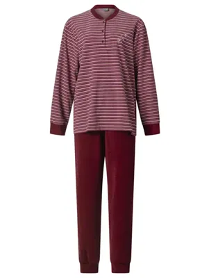 Lunatex badstof dames pyjama - Streep - Warme winter pyjama - XXL - Rood - XXL - XXL - XXL - XXL - XXL - XXL - XXL - XXL - XXL - XXL - -