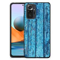 Xiaomi Redmi Note 10 Pro Houten Print Telefoonhoesje Wood Blue - thumbnail