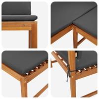 Tuinstoel met kussen Bruin 140 x 100 x 91cm Massief acaciahout - thumbnail