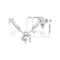 SBOX Standaard voor twee monitoren, 33-68 cm 13-27 inch belasting 6 kg per LCD VESA 75x75 en 100x100 helling 90 draaibaar 180 zwart - thumbnail