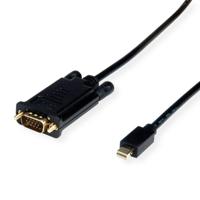 ROLINE Cable Mini DisplayPort - VGA, Mini DP M - VGA M, zwart, 2 m - thumbnail