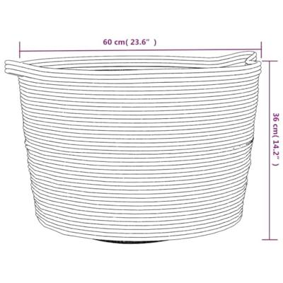 VidaXL Wasmand ø 60x36 cm katoen grijs en wit