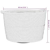 Wasmand 60x36 cm katoen grijs en wit - thumbnail