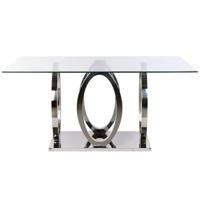 Eettafel Home ESPRIT Staal Gehard glas 160 x 90 x 76 cm - thumbnail