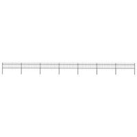 Tuinhek met speren bovenkant 11,9x0,6 m staal zwart - thumbnail