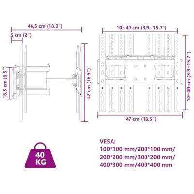 VidaXL Tv-muurbeugel 26-70 inch scherm 40 kg max vesa 400x400 cm