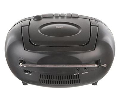 Cassetteradio met CD • FM-radio • Boombox • CD-speler • Stereo luidspreker • AUX-ingang • Net- / Batterijvoeding • Draagbaar • Zwart • Dual P 70