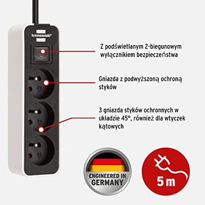 Brennenstuhl ecolor stekkerdoos | 3-voudig | wit/zwart | 5m h05vv-f 3g1,5 | fr/be - 1153234520 Brennenstuhl ecolor stekkerdoos | 3-voudig | wit/zwart | 5m h05vv-f 3g1,5 | fr/be - 1153234520