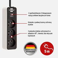 Brennenstuhl Ecolor stekkerdoos | 3-voudig | Wit/Zwart | 5m H05VV-F 3G1,5 | FR/BE - 1153234520 - thumbnail