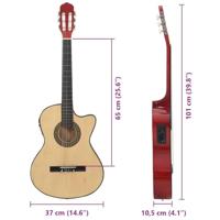 VidaXL Gitaar cutaway met equalizer 6 snaren western klassiek - thumbnail