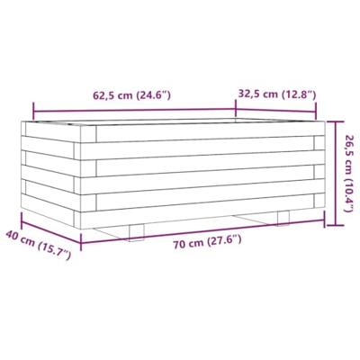 Plantenbak 70x40x26,5 cm massief grenenhout