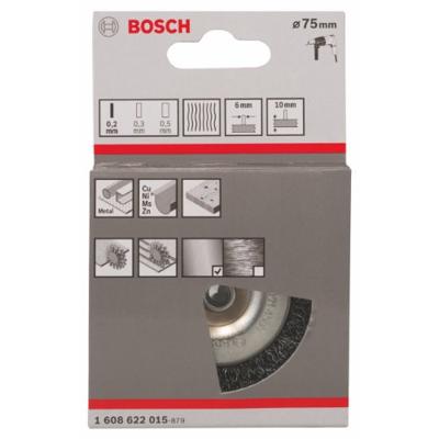 Bosch Accessoires Schijfborstel 75 mm, 0,2 mm, 4500 U/ min, 10 mm 1st - 1608622015