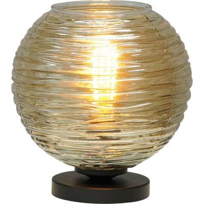 Masterlight TafellampQuinto Smoke met gestreept glas - 4260-05-05-6