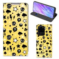 Mobiel BookCase Samsung Galaxy S20 Ultra Punk Geel - thumbnail
