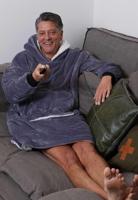 Draagbare deken met capuchon & mouwen - antraciet - thumbnail